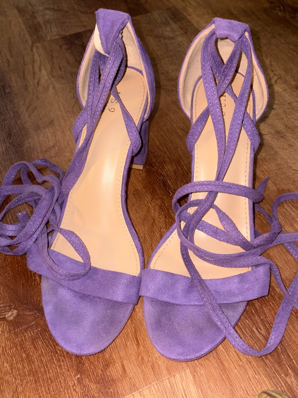 Lace-Up Purple Suede Women’s Heels